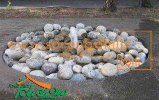 محوطه سازی با قلوه سنگ رودخانه ای