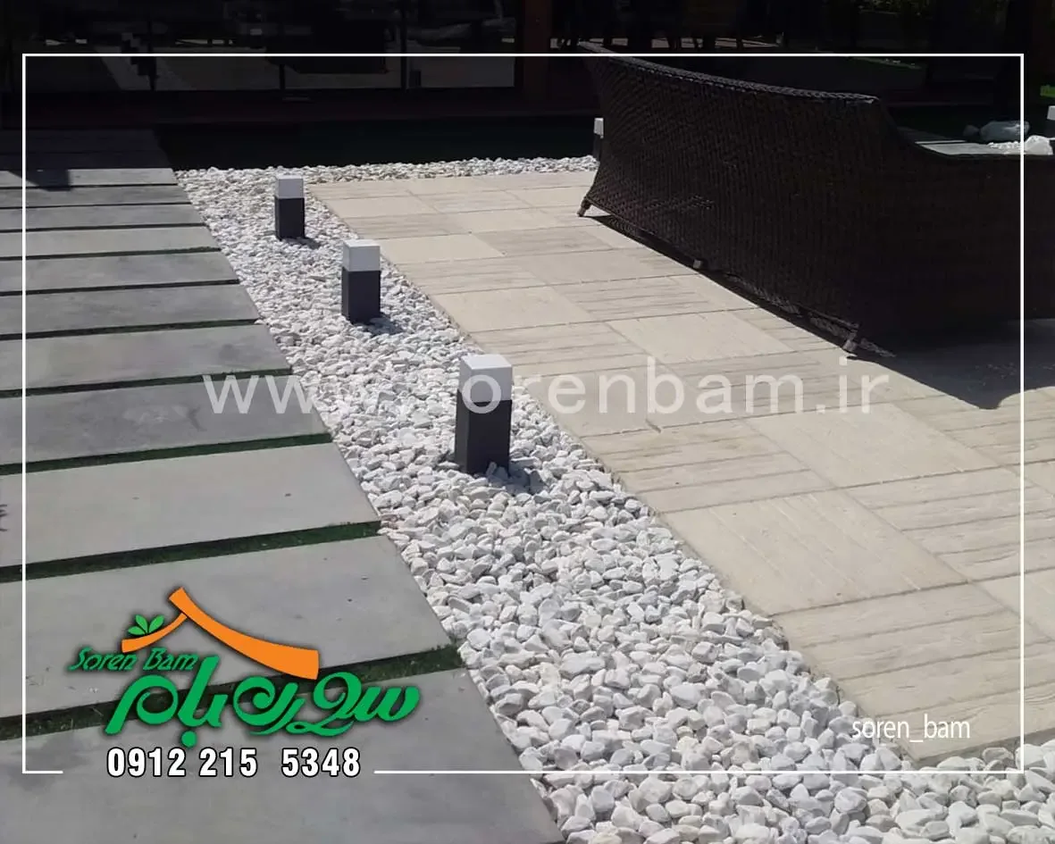 کف سازی روف گاردن فرشته با قلوه سنگ