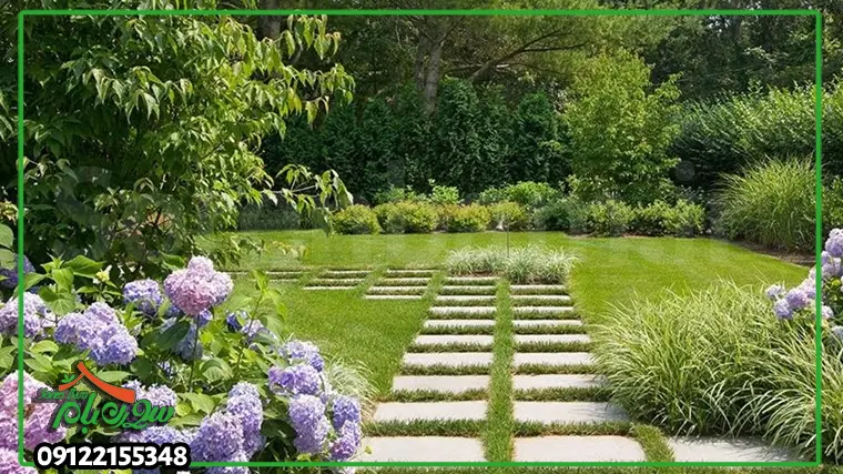 کاشت چمن در باغ