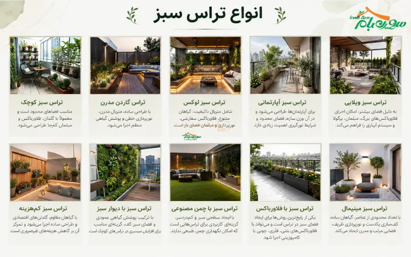 انواع تراس سبز